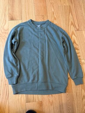 Aerie Distressed Crewneck Sweatshirt in Sage Green